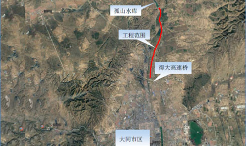 包头市御河孤山水库至得大高速桥段综合整治工程