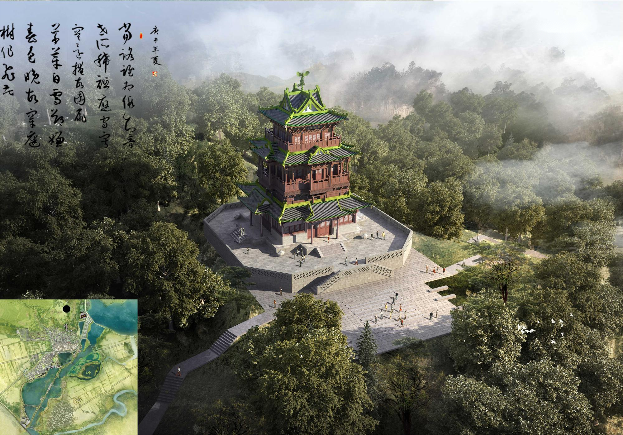 神溪国度湿地公园凤鸣阁复建工程有序推动